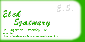 elek szatmary business card