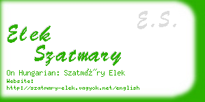 elek szatmary business card